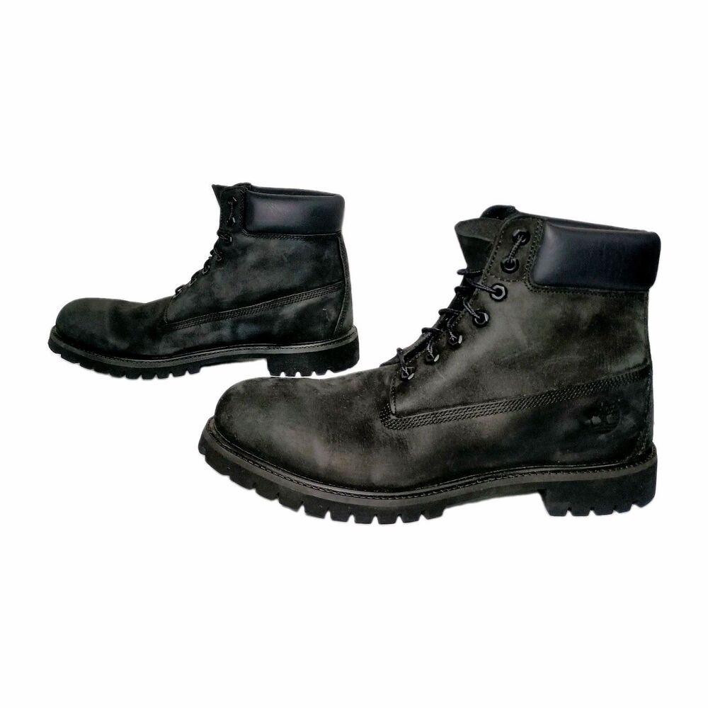 Timberland Size 13M Premium Waterproof Boots 6” Black Leather Mens Style 10073